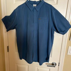 Men’s Columbia Short Sleeve Shirt – Blue – Size XL